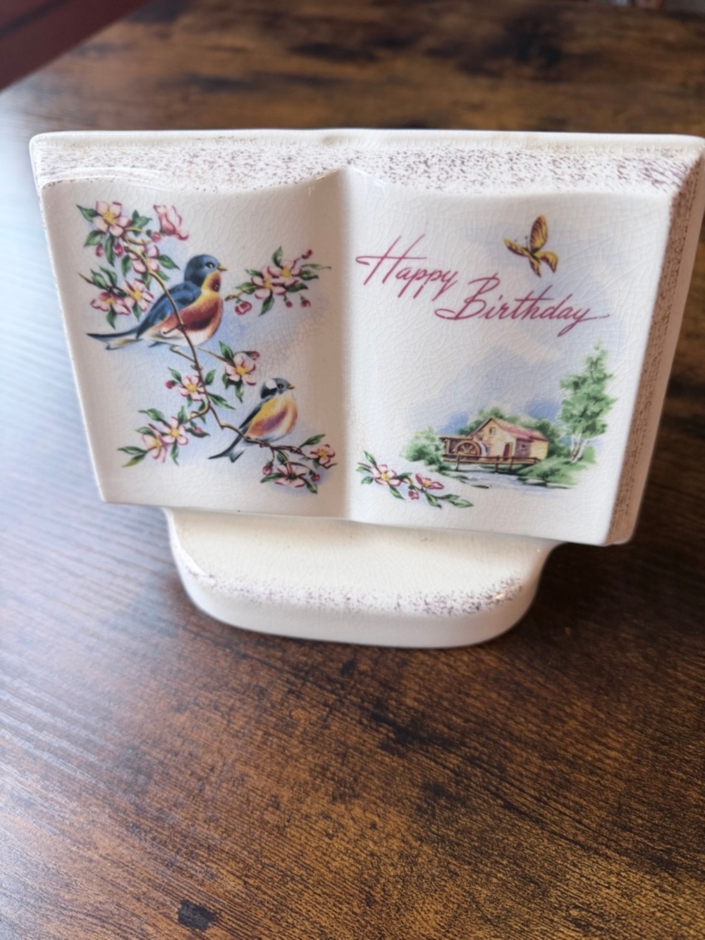 Vintage Royal Windsor “Books of Remembrance”Happy Birthday “book” planter/vase